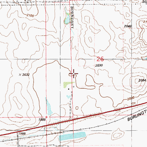 Topographic Map of 28N57E26CA__02 Well, MT