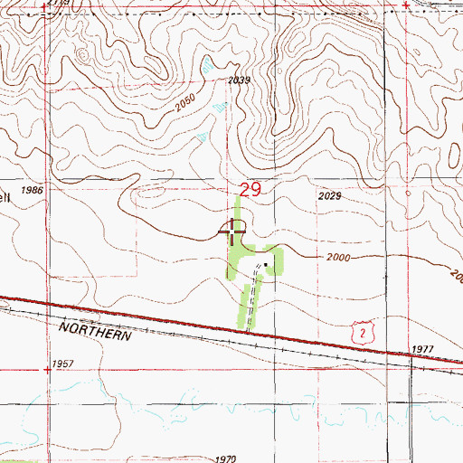 Topographic Map of 28N57E29DB__01 Well, MT