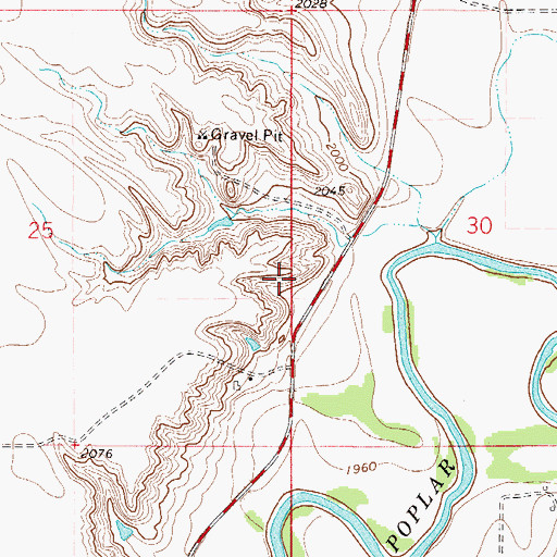 Topographic Map of 28N50E36AAAA01 Well, MT