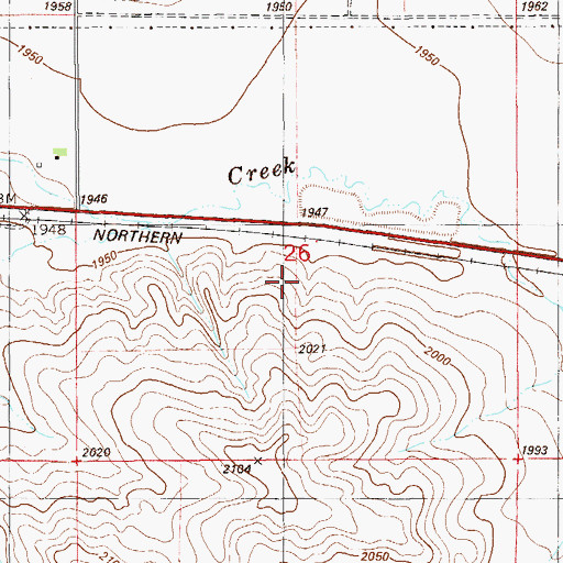 Topographic Map of 28N56E26DB__01 Well, MT