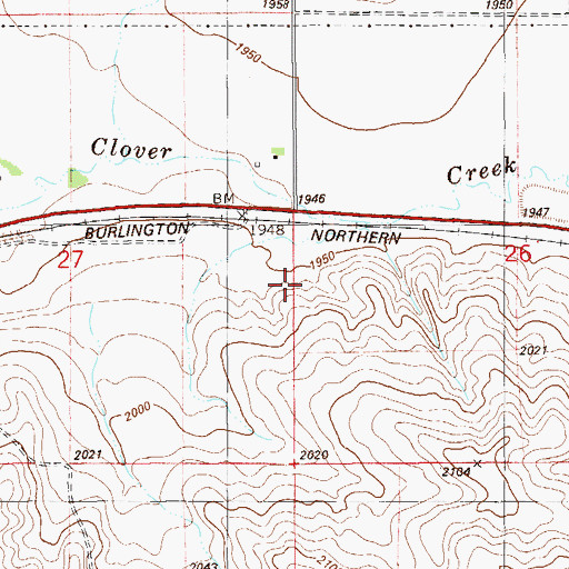 Topographic Map of 28N56E26CB__01 Well, MT