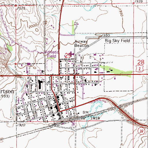 Topographic Map of 28N56E29DB__01 Well, MT