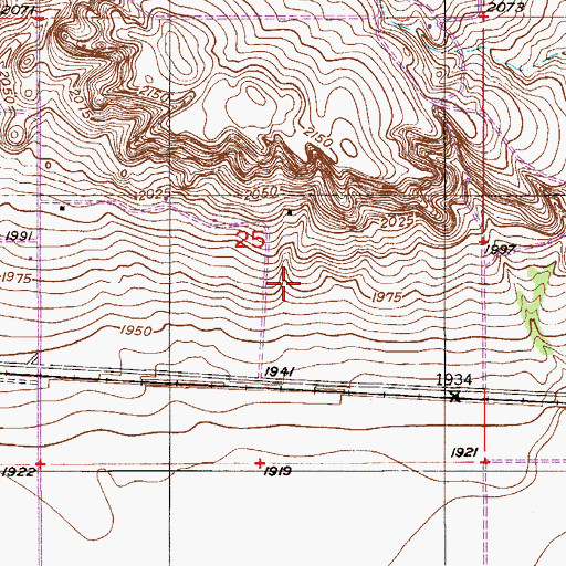 Topographic Map of 28N54E25DB__01 Well, MT