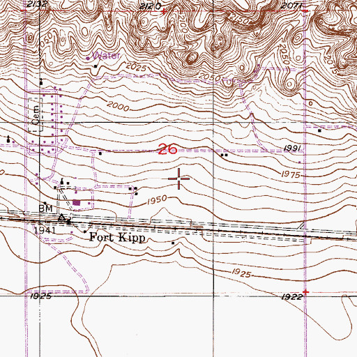 Topographic Map of 28N54E26DB__02 Well, MT