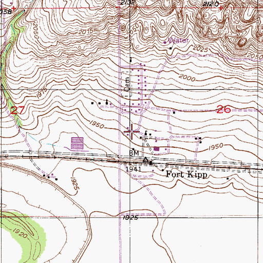 Topographic Map of 28N54E26CB__01 Well, MT