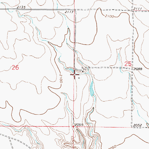 Topographic Map of 28N48E25CB__01 Well, MT