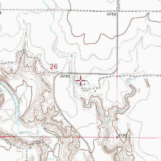 Topographic Map of 28N47E26DBAD02 Well, MT