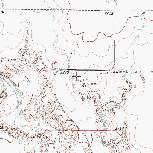 Topographic Map of 28N47E26DBAD01 Well, MT