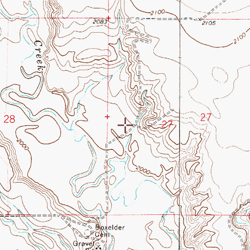 Topographic Map of 28N50E27CB__01 Well, MT