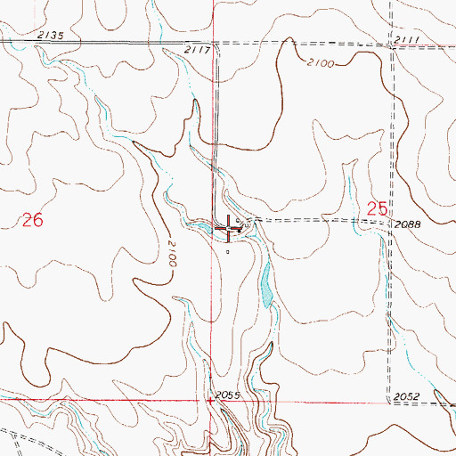 Topographic Map of 28N48E25CBBA01 Well, MT