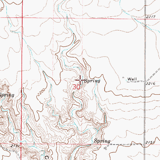 Topographic Map of 28N48E30ACCC01 Spring, MT