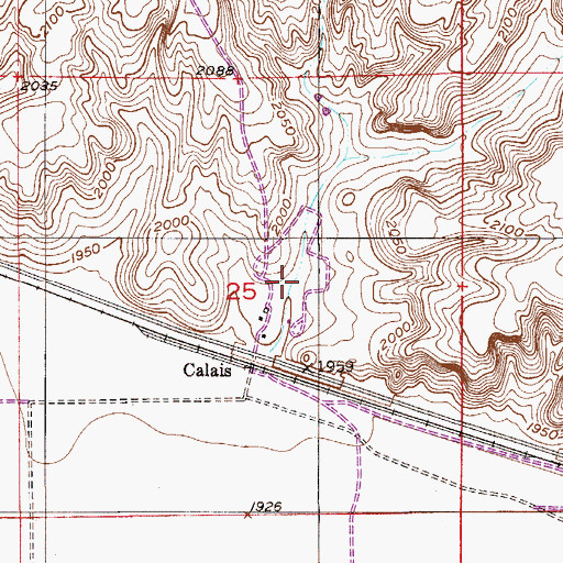Topographic Map of 28N53E25DBBC01 Well, MT