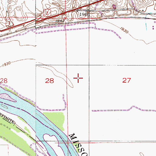 Topographic Map of 28N53E27CB__01 Well, MT