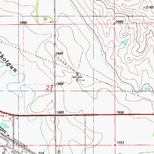 Topographic Map of 28N58E27ACDD01 Well, MT