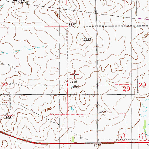 Topographic Map of 28N59E29CBBB01 Well, MT