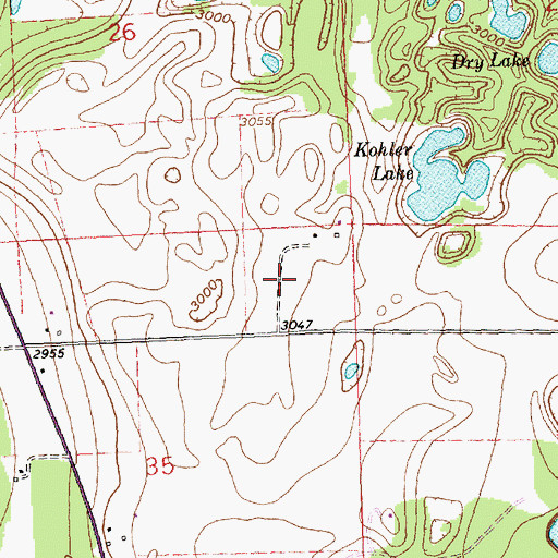 Topographic Map of 28N20W35AA__01 Well, MT