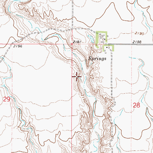 Topographic Map of 28N48E28BBBD01 Spring, MT
