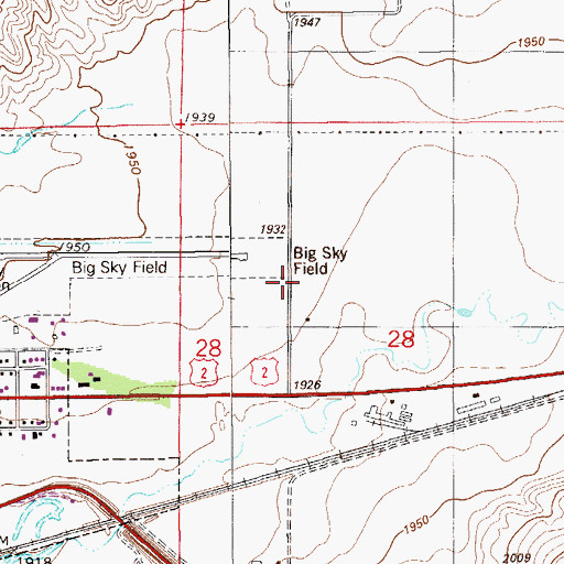 Topographic Map of 28N56E28BD__01 Well, MT