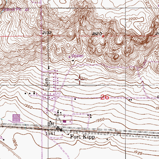 Topographic Map of 28N54E26BD__01 Well, MT