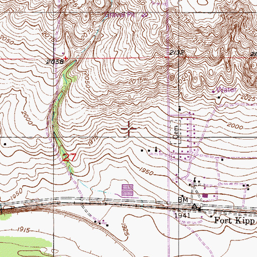 Topographic Map of 28N54E27AD__01 Well, MT