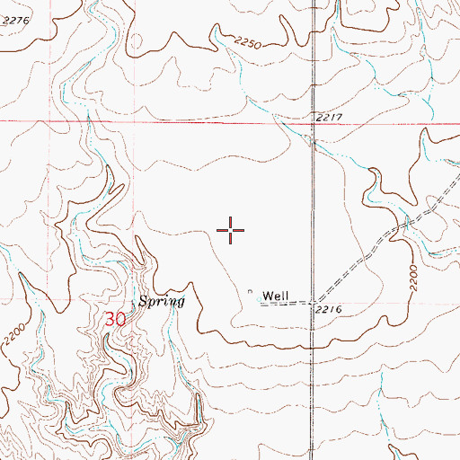Topographic Map of 28N48E30AD__01 Well, MT