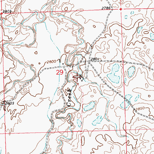 Topographic Map of 28N24E29DBAB01 Well, MT