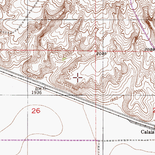 Topographic Map of 28N53E26AD__01 Well, MT