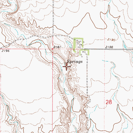 Topographic Map of 28N48E28BBDB01 Spring, MT