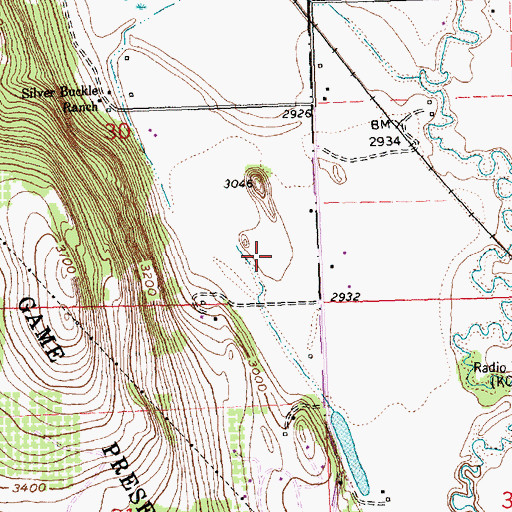 Topographic Map of 28N21W30DD__01 Well, MT