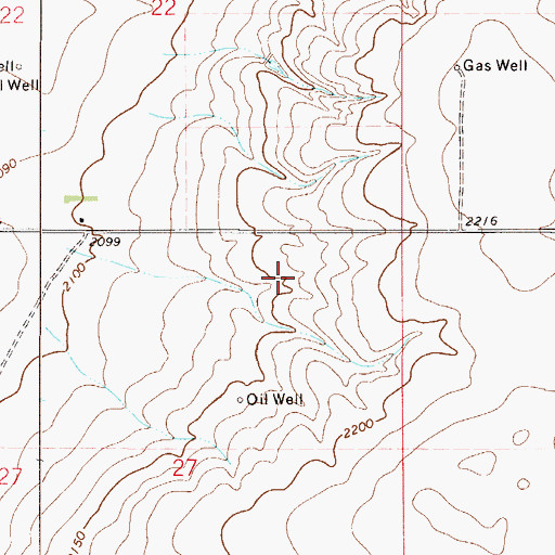 Topographic Map of 28N51E27ABAA01 Well, MT
