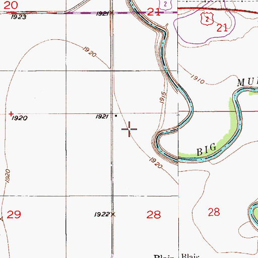 Topographic Map of 28N55E28BB__01 Well, MT