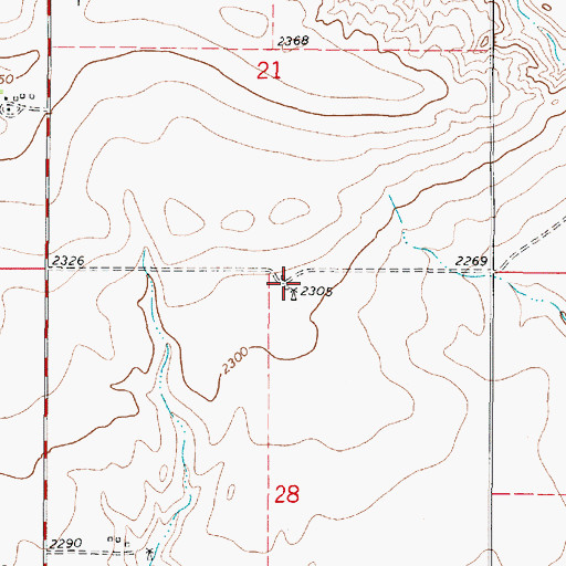 Topographic Map of 28N47E28ABBB01 Well, MT