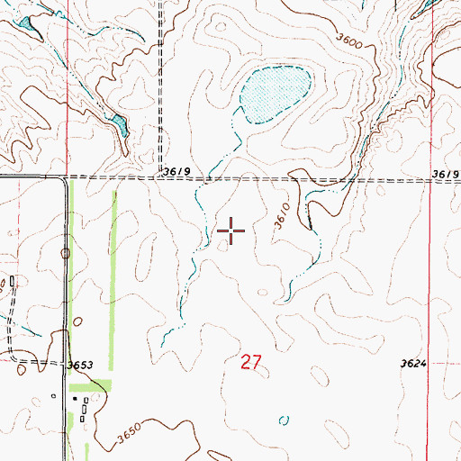 Topographic Map of 28N02W27BADA01 Well, MT