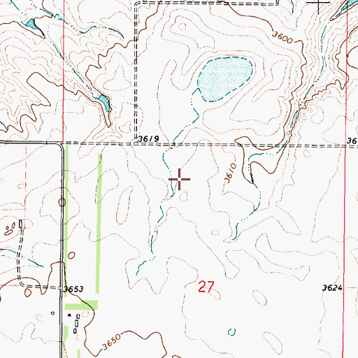 Topographic Map of 28N02W27BADA02 Well, MT