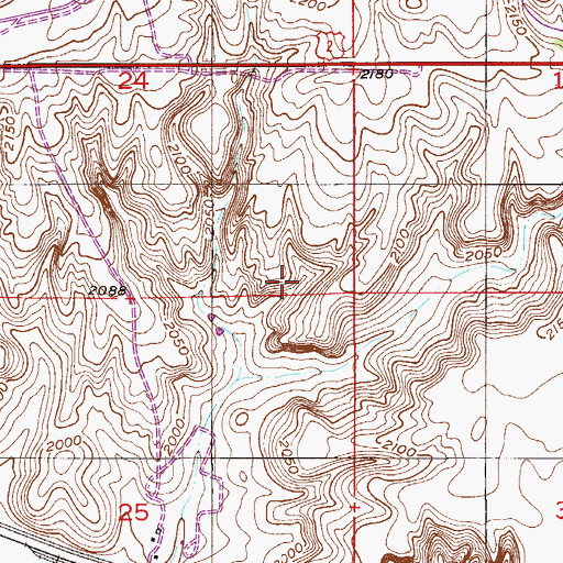 Topographic Map of 28N53E25AA__01 Well, MT