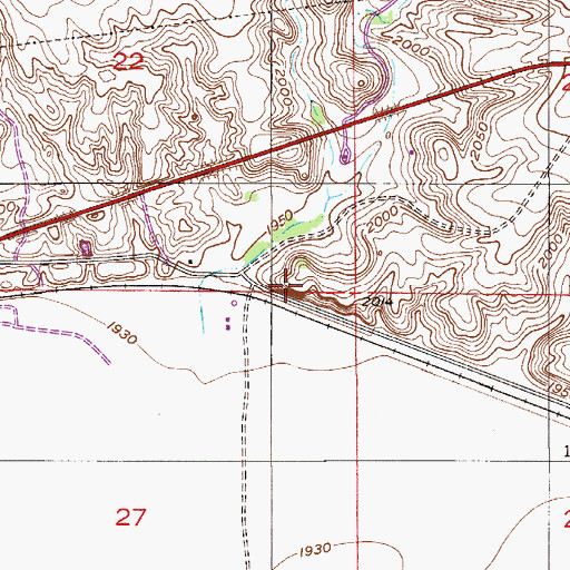 Topographic Map of 28N53E27AA__01 Well, MT