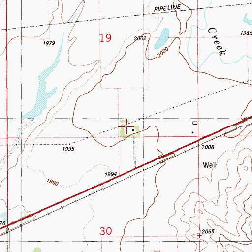 Topographic Map of 28N58E19DCDC01 Well, MT