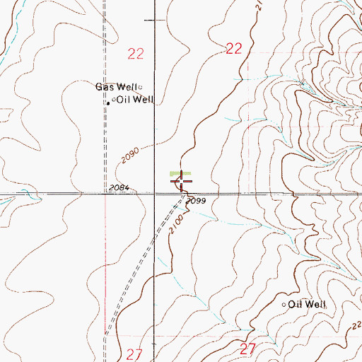 Topographic Map of 28N51E22CDCC01 Well, MT