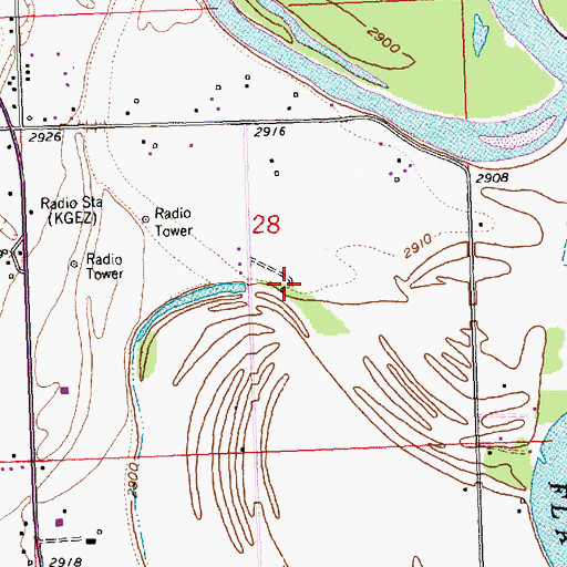 Topographic Map of 28N21W28DB__01 Well, MT
