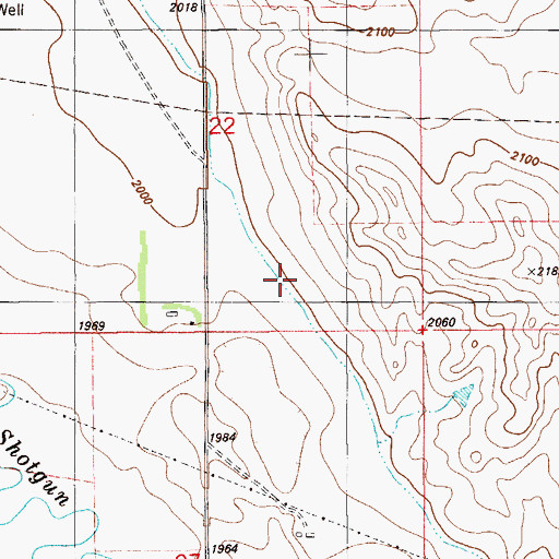 Topographic Map of 28N58E22DC__01 Well, MT