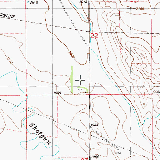 Topographic Map of 28N58E22CD__01 Well, MT