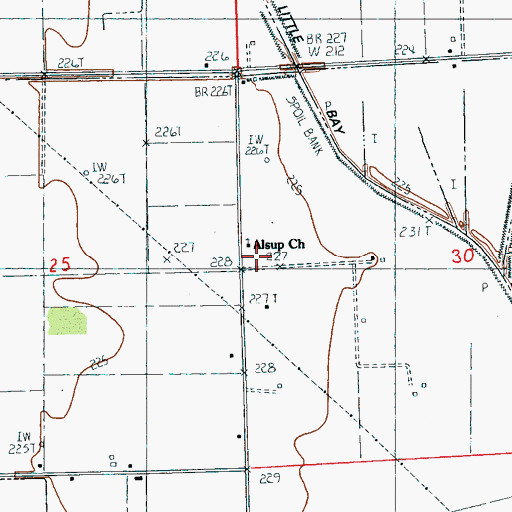 Topographic Map of Alsup School (historical), AR