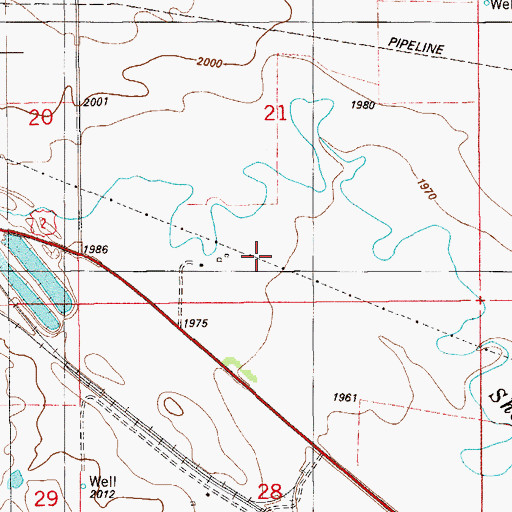 Topographic Map of 28N58E21CD__01 Well, MT
