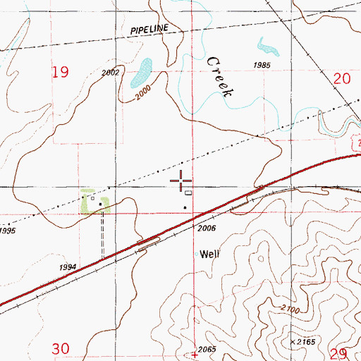 Topographic Map of 28N58E19DD__01 Well, MT