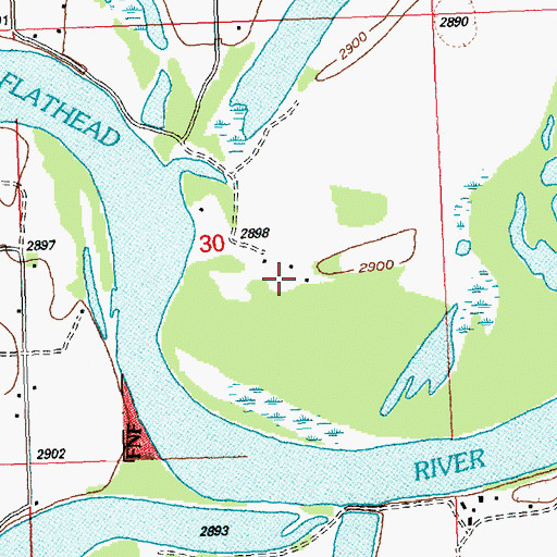 Topographic Map of 28N20W30DB__01 Well, MT
