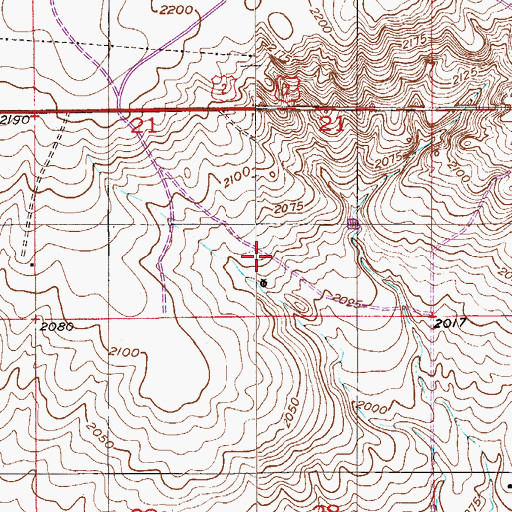 Topographic Map of 28N54E21DC__01 Well, MT