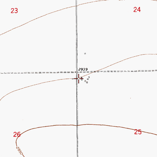 Topographic Map of 28N10E25BB__01 Well, MT