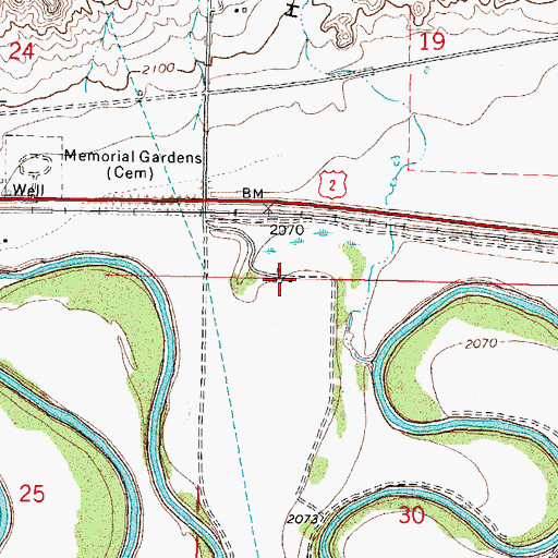 Topographic Map of 28N41E30BBAA01 Well, MT