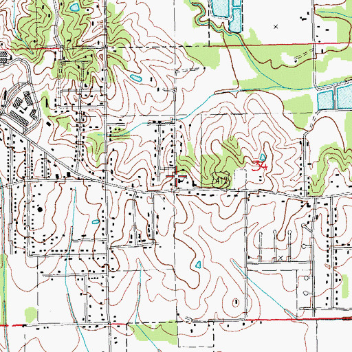 Topographic Map of Center Hill School (historical), AR