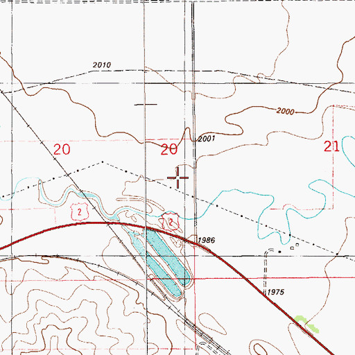 Topographic Map of 28N58E20DA__01 Well, MT